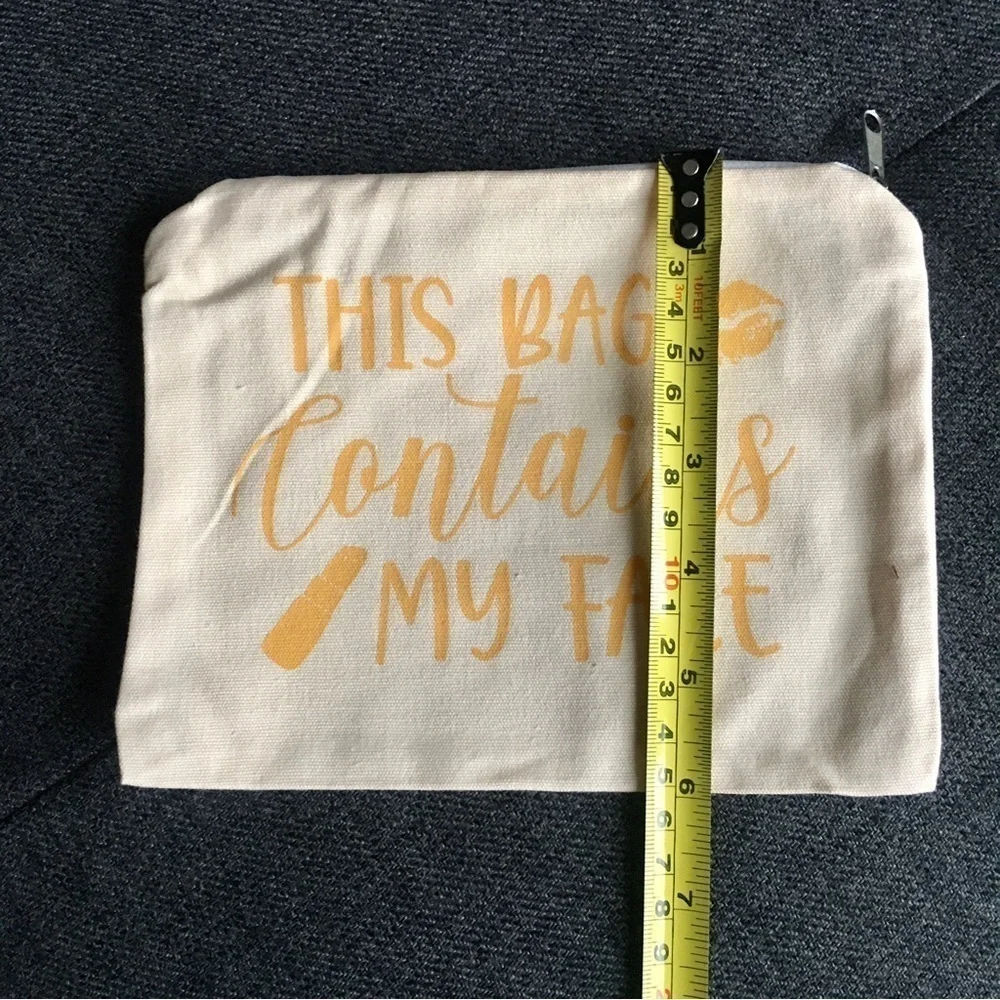 “This Bag Contains My Face” Makeup Bag, Travel Pouch, Yellow